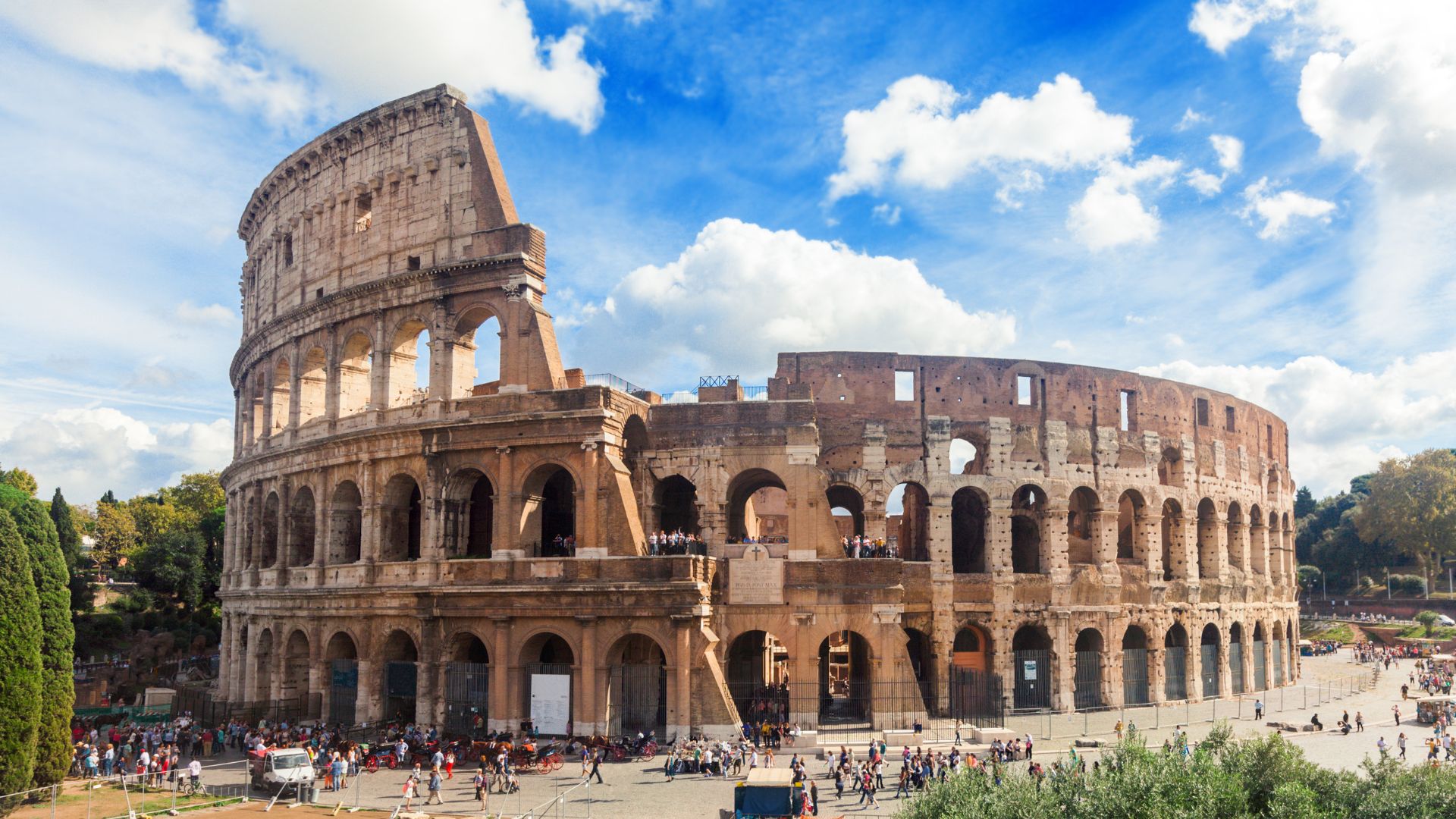 Paisagem italiana com arquitetura histórica